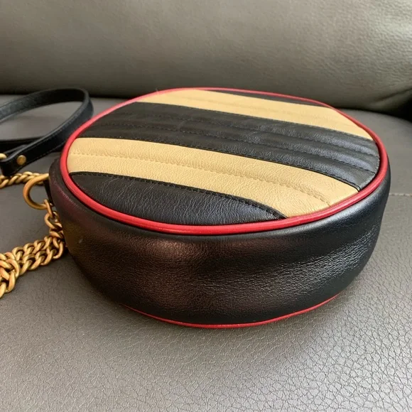 ‼️sold‼️Gucci Marmont Mini Round Striped - Picture 5 of 16